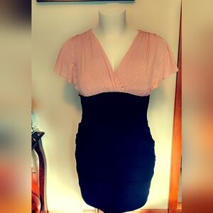 Enfocus Studio Glittering Pink and Black Mini Dress